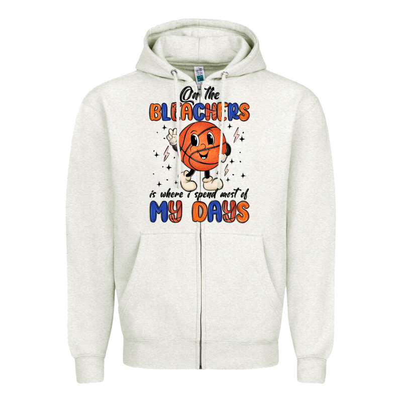 On The Bleachers Is Where I Spend Most Of My Days Zipper Hoodie by MaliasSmallBusiness | Teevron