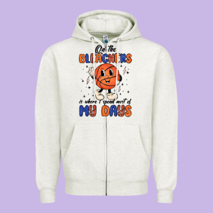 On The Bleachers Is Where I Spend Most Of My Days Zipper Hoodie Designed By Maliassmallbusiness