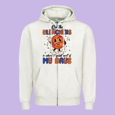 On The Bleachers Is Where I Spend Most Of My Days Zipper Hoodie Designed By Maliassmallbusiness