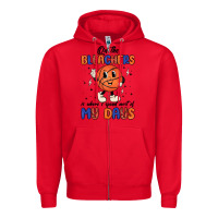 Red on the bleachers is where i spend most of my days Zipper Hoodie - MaliasSmallBusiness