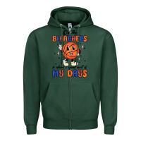 Sports Green on the bleachers is where i spend most of my days Zipper Hoodie - MaliasSmallBusiness