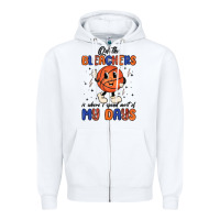 White on the bleachers is where i spend most of my days Zipper Hoodie - MaliasSmallBusiness