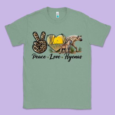 Peace Love Hyenas Classic Tee Designed By Lillyallendesigns