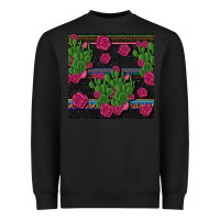 Black mexican rose and cactus seamless pattern Heavyweight Sweatshirt - BundleAndBundleShop