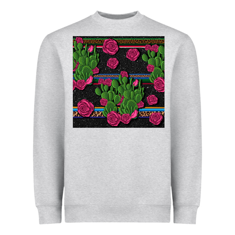 Mexican Rose And Cactus Seamless Pattern Heavyweight Sweatshirt by BundleAndBundleShop | Teevron