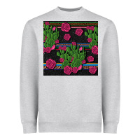 Heather Grey mexican rose and cactus seamless pattern Heavyweight Sweatshirt - BundleAndBundleShop