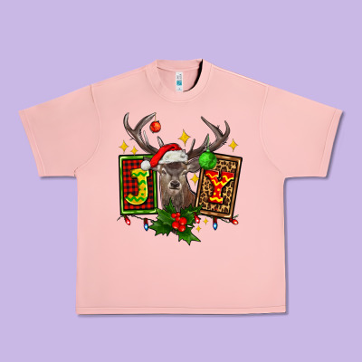 Joy With Reindeer Ado Urban Heavy Tee Designed By Adodesignshop