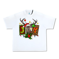 White joy with reindeer ado Urban Heavy Tee - AdoDesignShop