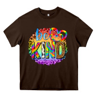 Chocolate Brown be kind with heart ballons Heavy Core Tee - texasbilliewilder