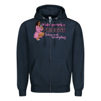 Navy make yourself a priority today and everyday afro w Zipper Hoodie - NancyCooperArtShop