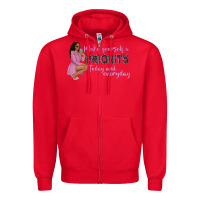 Red make yourself a priority today and everyday afro w Zipper Hoodie - NancyCooperArtShop