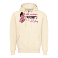 Sandshell make yourself a priority today and everyday afro w Zipper Hoodie - NancyCooperArtShop