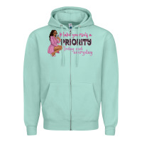 Seafoam make yourself a priority today and everyday afro w Zipper Hoodie - NancyCooperArtShop