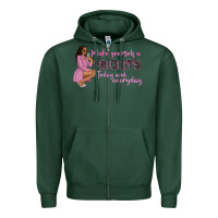 Sports Green make yourself a priority today and everyday afro w Zipper Hoodie - NancyCooperArtShop