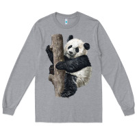 Heather Grey Giant Panda Long Sleeve Tee - LillyAllenDesigns