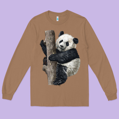 Giant Panda Long Sleeve Tee Designed By Lillyallendesigns