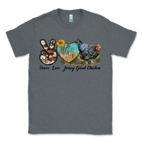 Charcoal Heather Peace Love Jersey Giant Chicken Classic Tee - LillyAllenDesigns