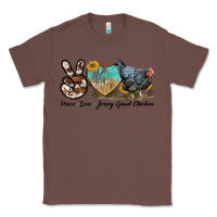 Chestnut Peace Love Jersey Giant Chicken Classic Tee - LillyAllenDesigns