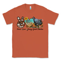Copper Peace Love Jersey Giant Chicken Classic Tee - LillyAllenDesigns