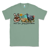 Sage Peace Love Jersey Giant Chicken Classic Tee - LillyAllenDesigns