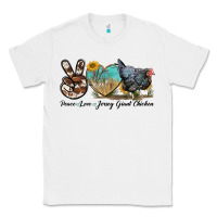 White Peace Love Jersey Giant Chicken Classic Tee - LillyAllenDesigns