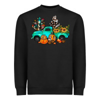 Black cactus pumpkin truck fall Heavyweight Sweatshirt - JahusDesignShop