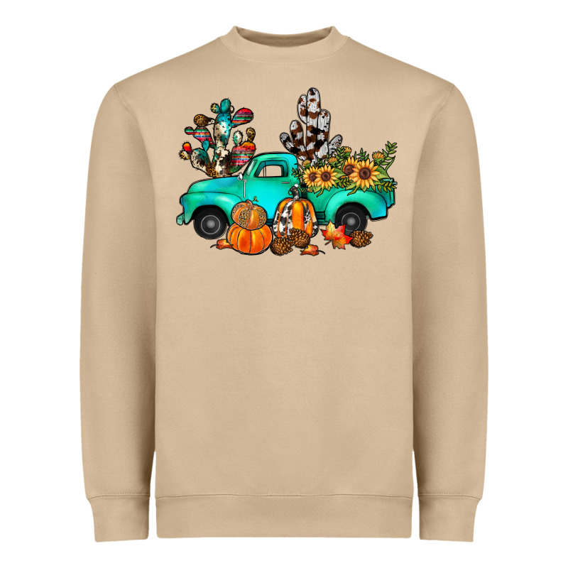 Cactus Pumpkin Truck Fall Heavyweight Sweatshirt by JahusDesignShop | Teevron