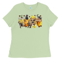 Matcha monkey coffee cups Ladies Tee - texasbilliewilder