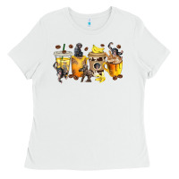 White monkey coffee cups Ladies Tee - texasbilliewilder