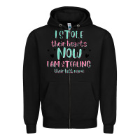 Black i stole their hearts now i am stealing their last Zipper Hoodie - MaliasSmallBusiness