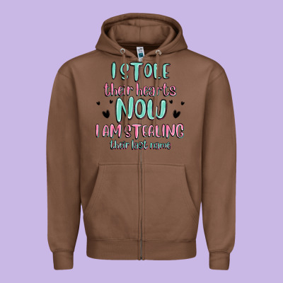 I Stole Their Hearts Now I Am Stealing Their Last Zipper Hoodie Designed By Maliassmallbusiness