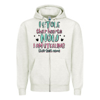 Oatmeal Heather i stole their hearts now i am stealing their last Zipper Hoodie - MaliasSmallBusiness