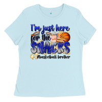 Baby Blue i'm just here for the snacks #basketball brother Ladies Tee - Zillion Design Studio
