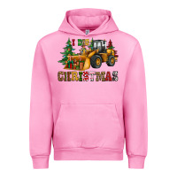 Fuchsia Pink i dig christmas bulldozer Urban Hoodie - CowGirlArtShop