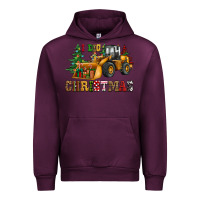 Mauve Wine i dig christmas bulldozer Urban Hoodie - CowGirlArtShop