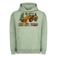 Pigment Oil Green i dig christmas bulldozer Urban Hoodie - CowGirlArtShop