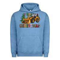 Pigment Pebble Blue i dig christmas bulldozer Urban Hoodie - CowGirlArtShop