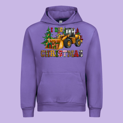I Dig Christmas Bulldozer Urban Hoodie Designed By Cowgirlartshop