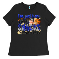 Black i'm just here for the snacks #basketball brother Ladies Tee - Zillion Design Studio