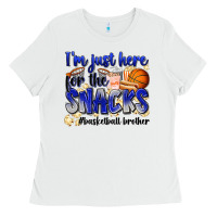 White i'm just here for the snacks #basketball brother Ladies Tee - Zillion Design Studio