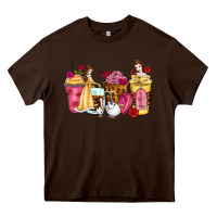 Chocolate Brown princess cartoon coffee cups Heavy Core Tee - Zillion Design Studio