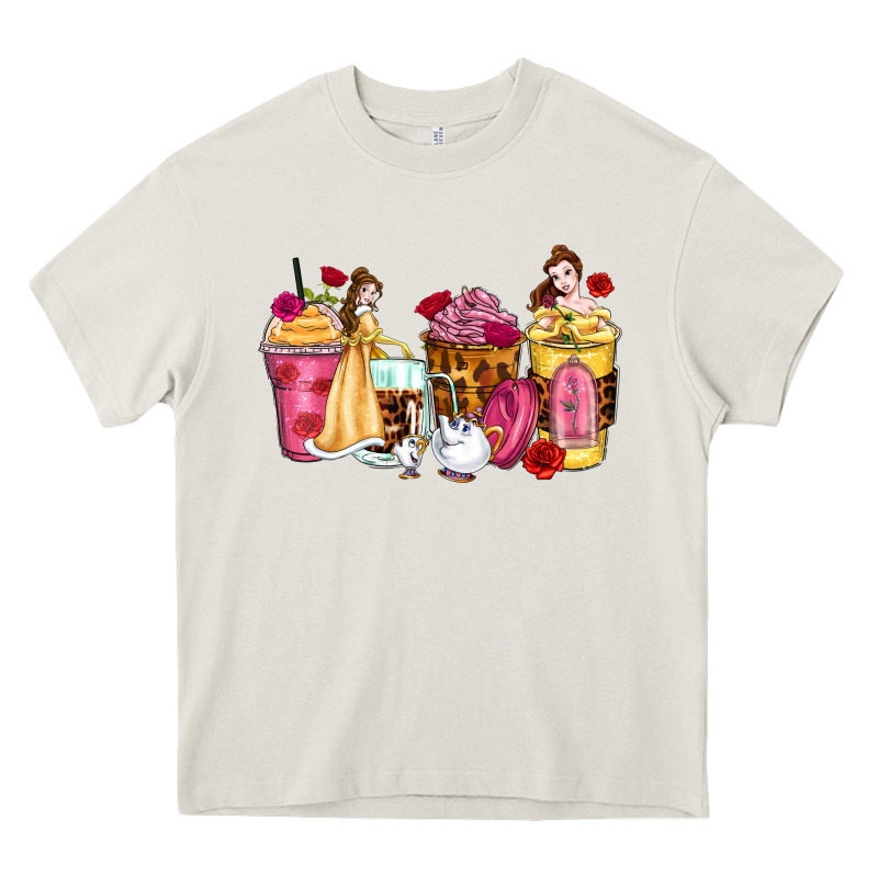 Princess Cartoon Coffee Cups Heavy Core Tee by Zillion Design Studio | Teevron