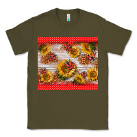 Army Green ladybug sunflower Classic Tee - BarkalooDesign