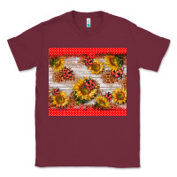 Burgundy ladybug sunflower Classic Tee - BarkalooDesign