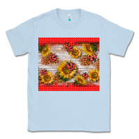 Dusty Blue ladybug sunflower Classic Tee - BarkalooDesign