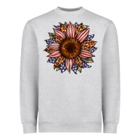 Heather Grey usa flag camouflage leopard sunflower Heavyweight Sweatshirt - Artiststas
