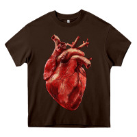 Chocolate Brown Anatomical heart Heavy Core Tee - RanaPortraitStore