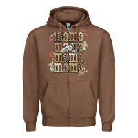 Chestnut mama mama mama mama western flower Zipper Hoodie - NancyCooperArtShop