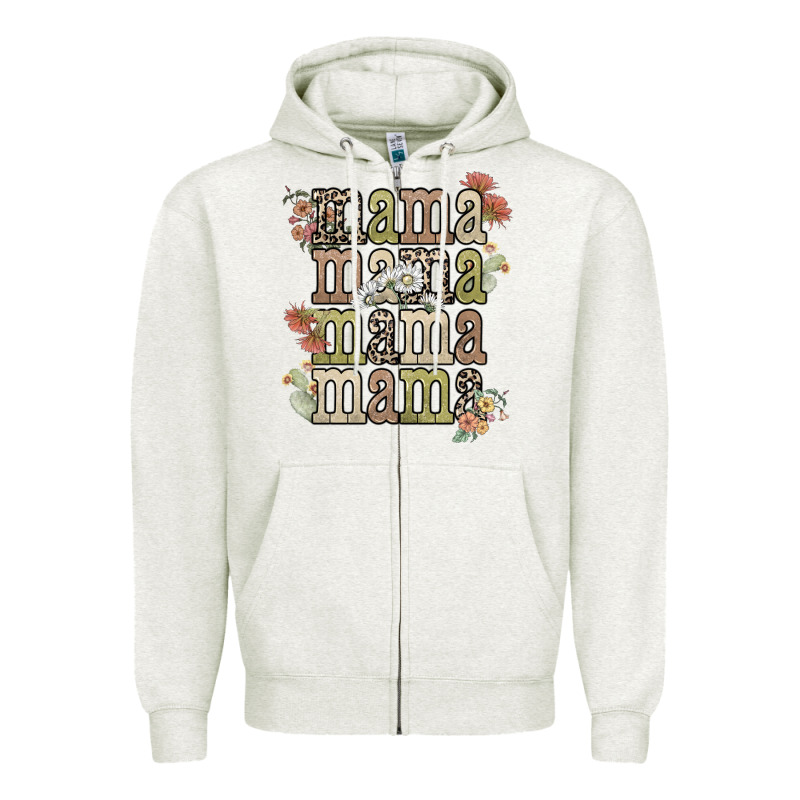 Mama Mama Mama Mama Western Flower Zipper Hoodie by NancyCooperArtShop | Teevron