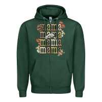 Sports Green mama mama mama mama western flower Zipper Hoodie - NancyCooperArtShop
